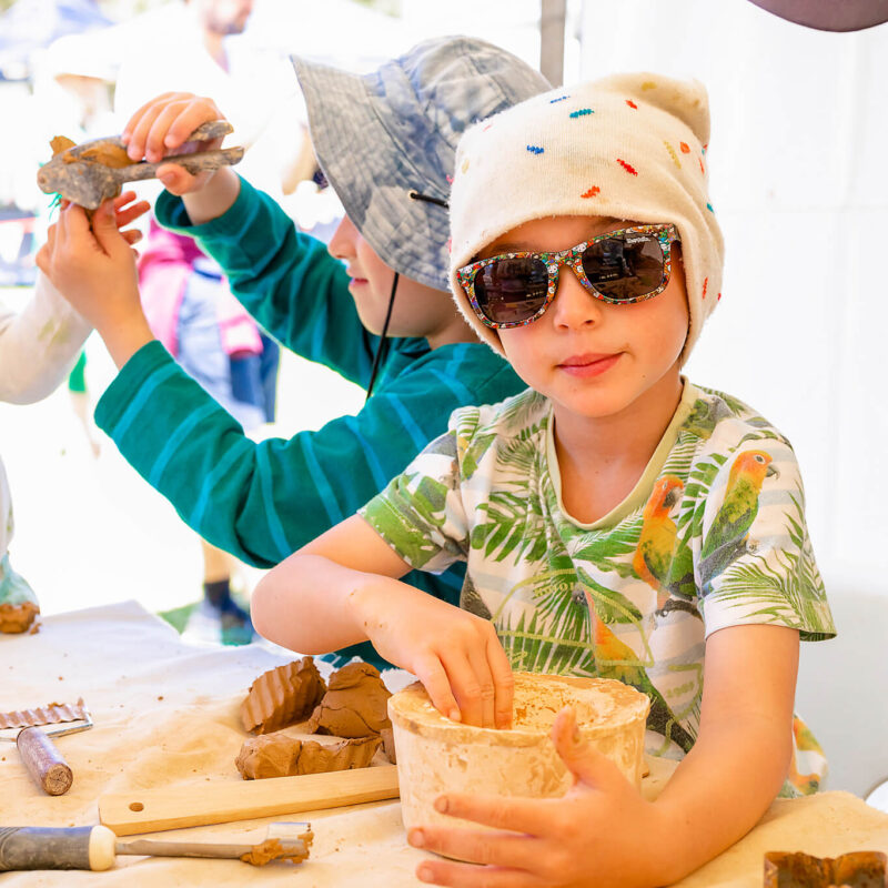 Kids creating art at Darlington Arts Festival