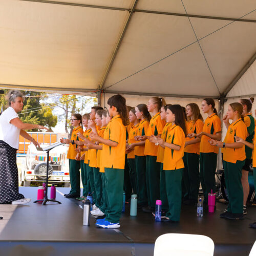 School choir performing at the Darlington Arts Festival