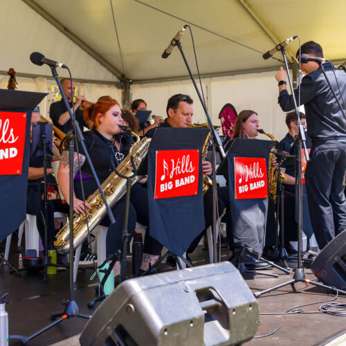 Big band performing